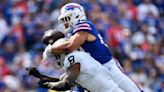 Josh Jacobs going in reverse in the Las Vegas Raiders' 38-10 loss to the Buffalo Bills