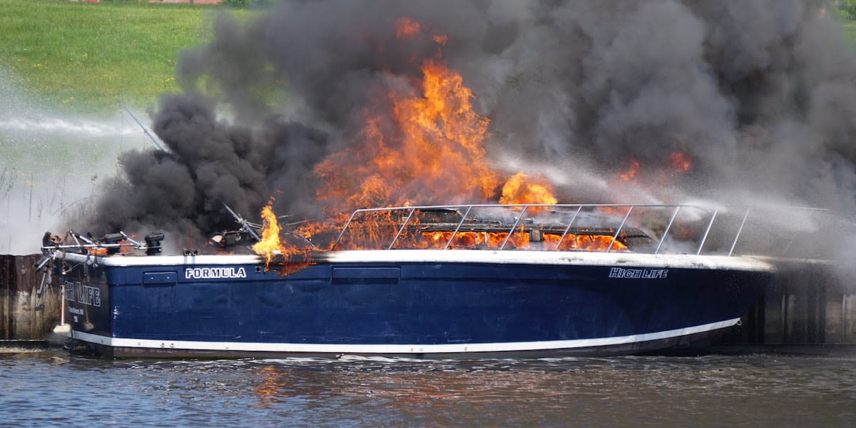 Fishing boat catches fire in Two Rivers harbor