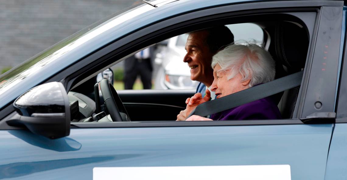 Treasury Secretary Yellen visits NC to talk inflation. But first, she went for a drive.