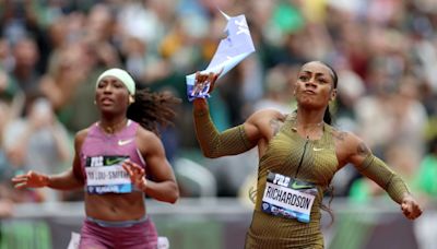 Richardson wins first 100m of year, Chebet smashes 10,000 world record in Eugene