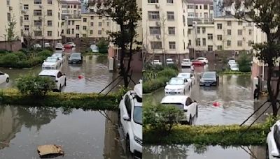 山東大風大雨牆體鬆動 路人遭砸被壓倒在地