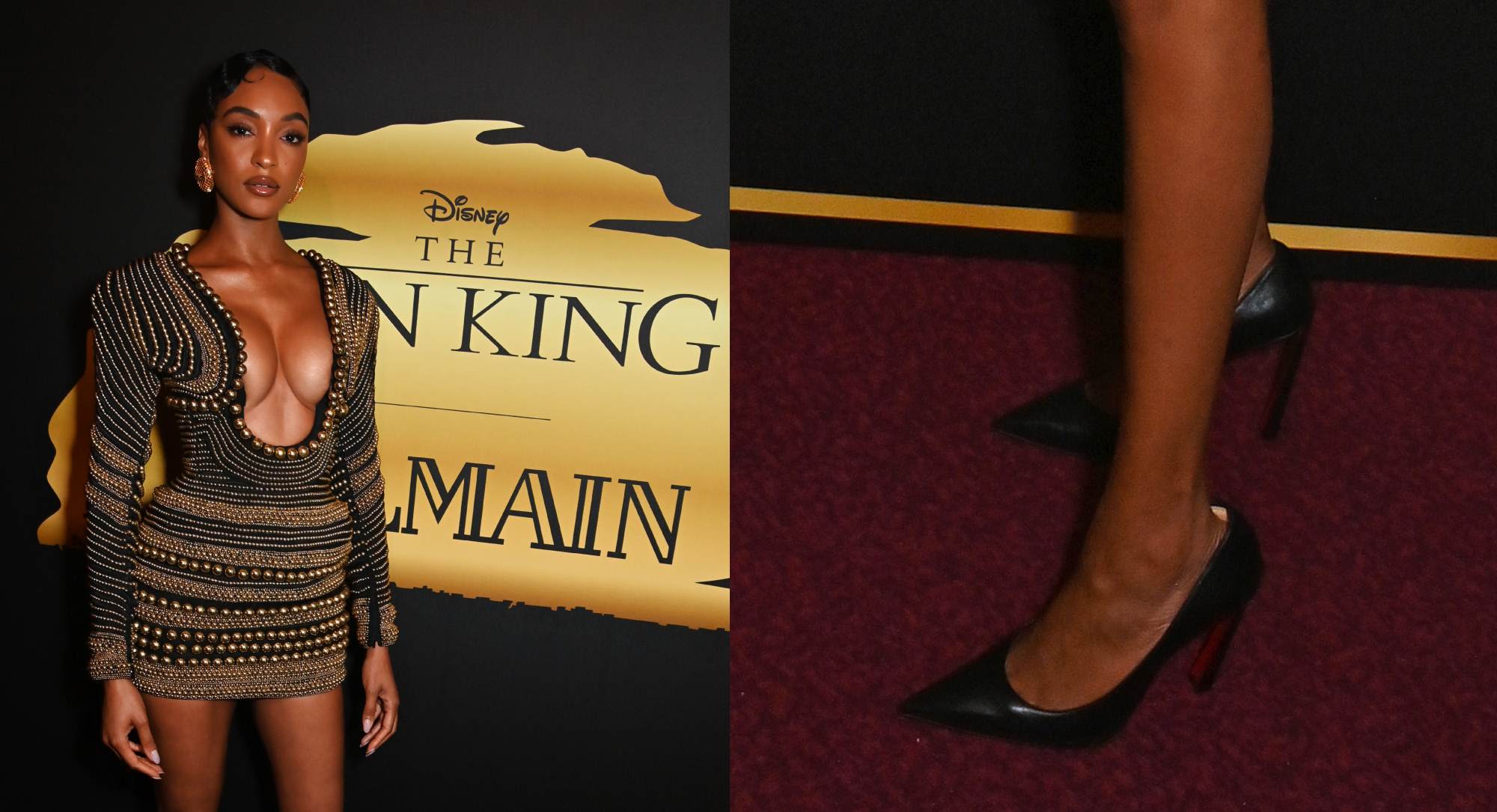 Jourdan Dunn Celebrates Disney & Balmain’s ‘The Lion King’ Collection in Classic Christian Louboutin Pumps