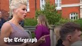 Watch: Hannah Waddingham scolds photographer over legs remark