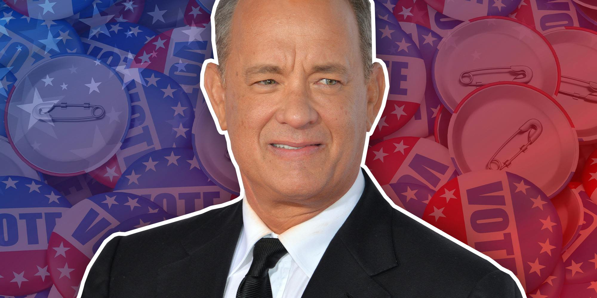 No, Tom Hanks didn't wear a 'Vote for Joe, not the psycho' shirt