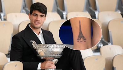 Carlos Alcaraz debuts Eiffel Tower tattoo in honor of Roland Garros victory | Tennis.com