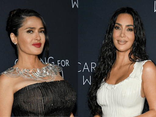 La divertida selfie de Salma Hayek y Kim Kardashian en la Semana de la Moda de Nueva York - La Opinión