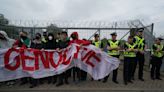 Gaza protesters ‘create own arms embargo’ with blockade outside Thales factory