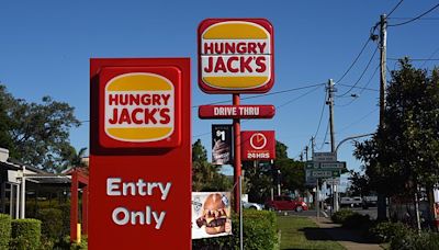 Fast food fury: Rogue driver smashes into Hungry Jacks drive-thru