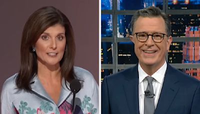 Stephen Colbert Blasted Nikki Haley With A 3-Word Joke After She Endorsed Trump