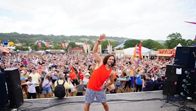 Joe Wicks eyes Pyramid as he leads Glastonbury workout days after son’s birth