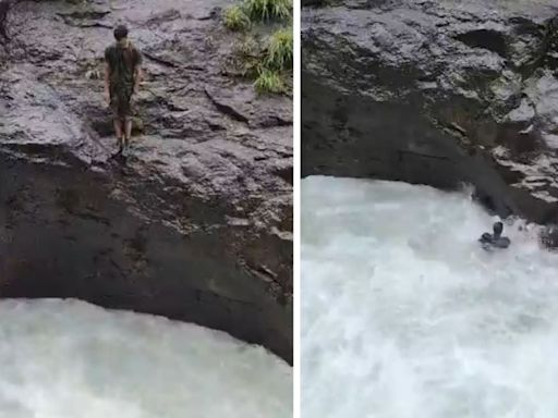 Video: Pune Youth Swept Away By Gushing Waters After Jumping Into Waterfall At Maharashtra's Tamhini Ghat