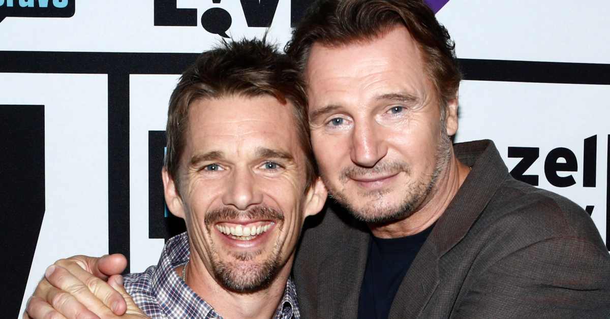 Fans Rave at Ethan Hawke, Liam Neeson’s ‘Epic’ Reenactment of Classic 'Real Housewives' Fight