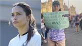 Scarlett Camberos recibió apoyo durante la marcha feminista del 8M
