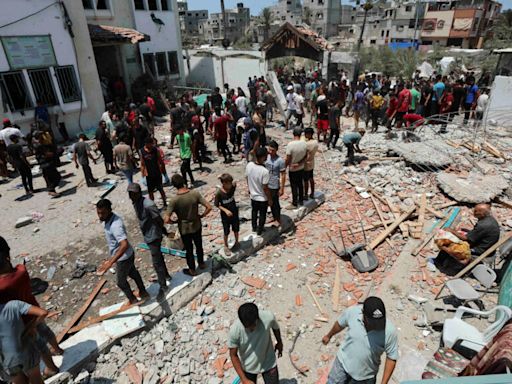 Israeli strike on Gaza school housing field hospital kills dozens, says health ministry