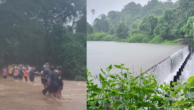 20 Trapped People Form Human Chain To Brave Raging Floods in Mumbai | Video - News18