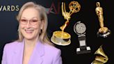 Meryl Streep is nominated for a Grammy. If she wins, how far is she from achieving EGOT status?