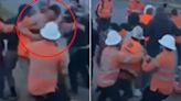 Heated moment tradies go to war at constuction site