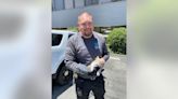 CHP officer saves kitten off freeway and returns to adopt her