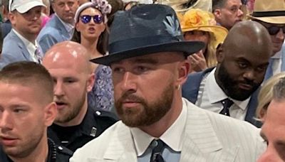 Travis Kelce appears at Kentucky Derby as fans in awe of NFL star's outfit