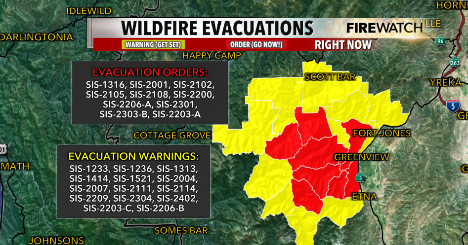 Evacuation warnings, orders in place for Shelly Fire