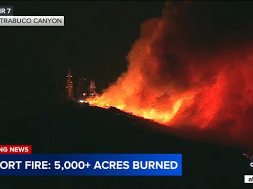 Trabuco Canyon fire burns more than 8,500 acres; evacuation orders in effect