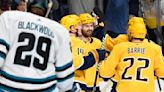 Novak scores twice to lead the Predators over the reeling Sharks, 5-1