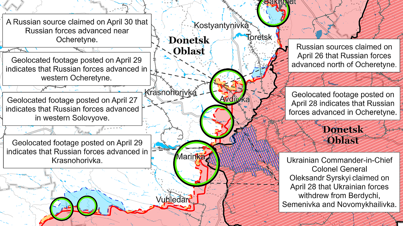 ISW claims Russian advance slowed down, allowing for break to prepare attack on Toretsk