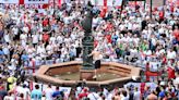 Eager England fans down pints as they pack out square ahead of Denmark clash