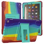 GMO  2免運Apple蘋果iPad 10.2吋2021 PC支架矽膠軟殼含筆槽防震彩虹藍防摔平板軟套保護套殼