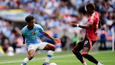 Man City vs Manchester United LIVE: Community Shield latest updates as James McAtee hits woodwodk