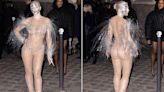Julia Fox Goes Nearly Naked in a See-Through Catsuit Covered in Clear Sequins at Paris Fashion Week