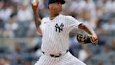 Luis Gil of the New York Yankees pitches during the first inning against the Seattle Mariners at Yankee Stadium on Thursday, May 23, 2024, in New York.