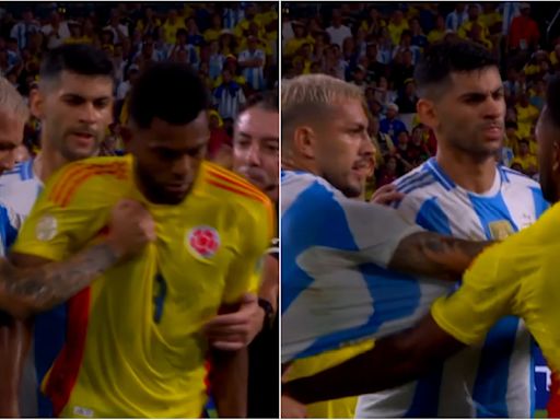 El PICANTE cruce de Miguel Borja con Leandro Paredes sobre el final del partido entre Argentina y Colombia