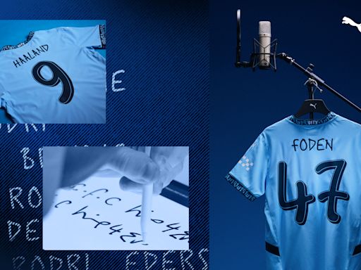 City launch club font for 2024/25 season, designed by Noel Gallagher