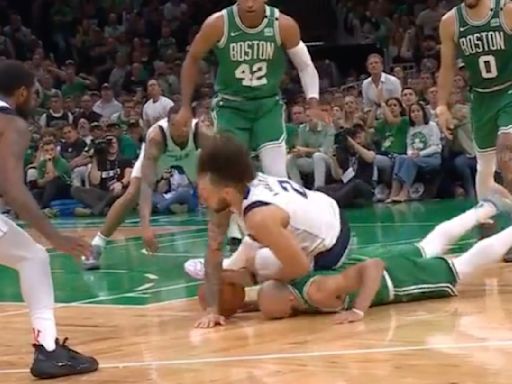 Derrick White Was Bloody After Smashing HIs Face Off the Court in Game 5