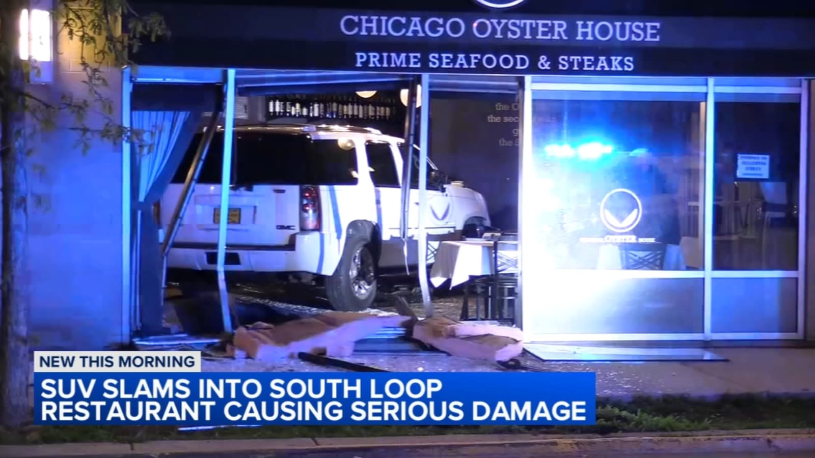 SUV crashes into South Loop restaurant causing extensive damage, Chicago police say