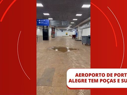 VÍDEO: Aeroporto Salgado Filho já está seco, mas apresenta poças e sujeira