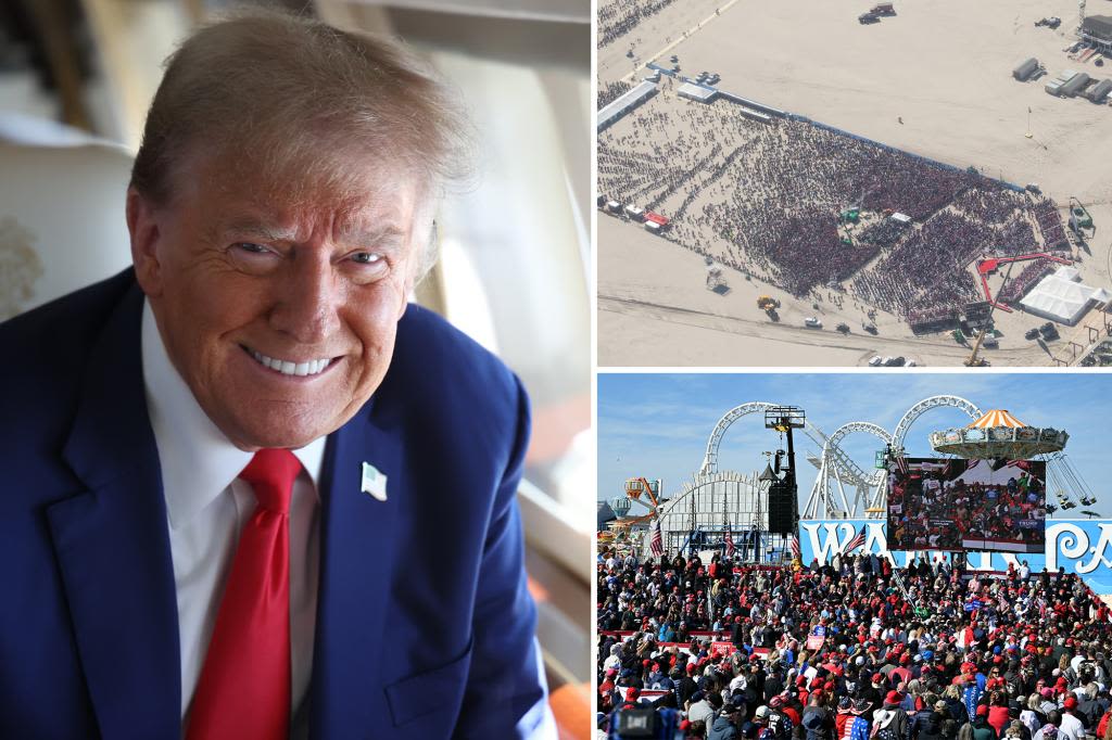 Donald Trump flies VP contender Doug Burgum with him to massive rally in Wildwood, NJ