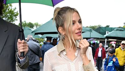 Sienna Miller opts for the nation's favourite pattern at Wimbledon