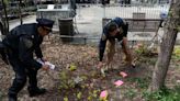 Man throws conspiracy theory pamphlets in the air before setting himself on fire outside Trump trial