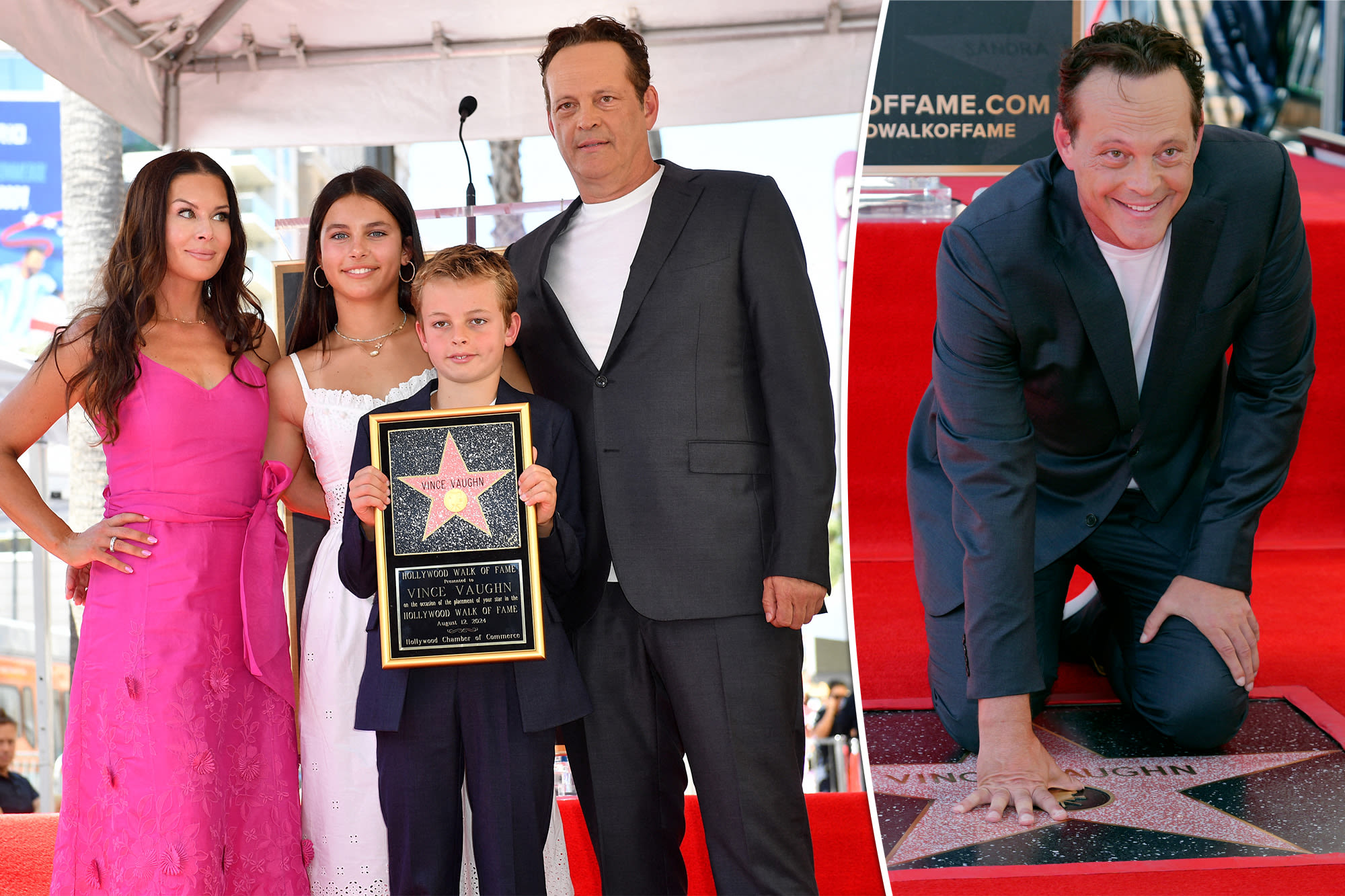 Vince Vaughn makes rare appearance with his wife and kids at Hollywood Walk of Fame ceremony