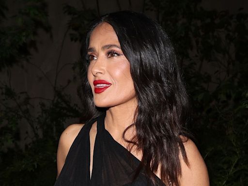 Salma Hayek’s Date-Night Dress Has a Slinky Cutout Across the Chest