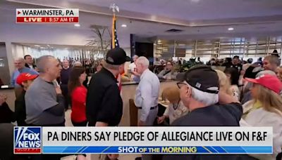Fox Video Shows '1 Million White Dudes' at PA Diner 'Organically' Reciting Pledge of Allegiance?
