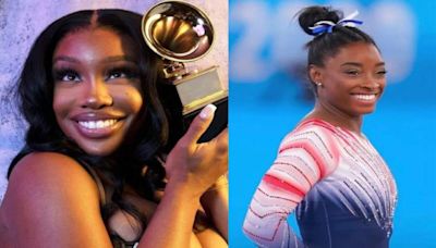 SZA surprises Simone Biles during handstand contest