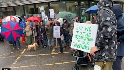 Protest over thousands of new homes on greenbelt near Bristol