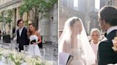 A fashion influencer whose stunning NYC wedding fans obsessed over is now being condemned for covering up the 'ugly' red exit signs to maintain an aesthetic