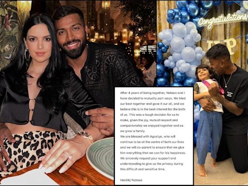 'We tried our best, it was a tough decision': Hardik Pandya, Natasa Stankovic announce divorce; to co-parent son Agastya [Read statement]
