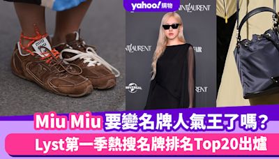 Miu Miu要變名牌人氣王了嗎？Lyst第一季熱搜名牌排名Top20出爐，Prada、Loewe、BV榜上有名