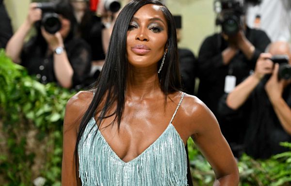 Supermodel Naomi Campbell Makes 2024 Met Gala Red Carpet Her Runway in Shimmering Fringe Gown