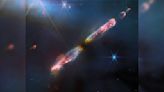 James Webb telescope snaps rainbow 'lightsaber' shockwaves shooting out of a newborn sun-like star